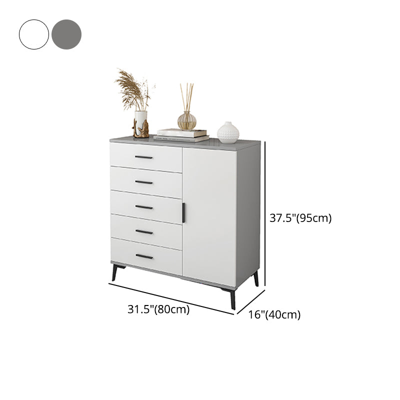 Modern Wooden Accent Cabinet with Black Straight Legs Storage Cabinet