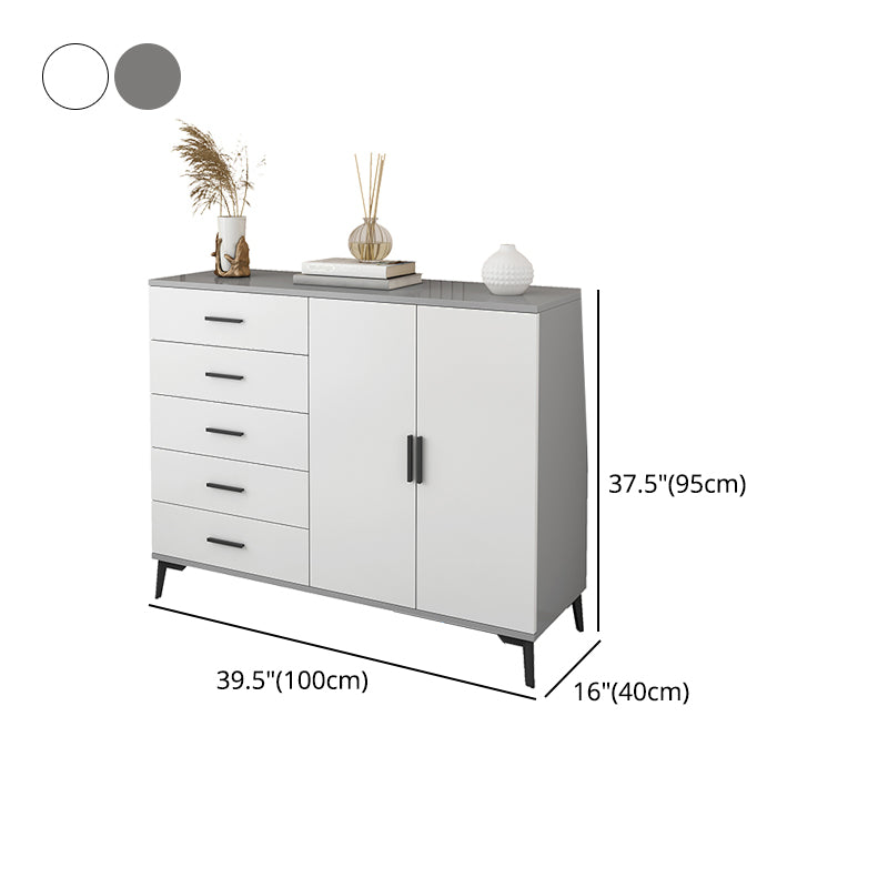 Modern Wooden Accent Cabinet with Black Straight Legs Storage Cabinet