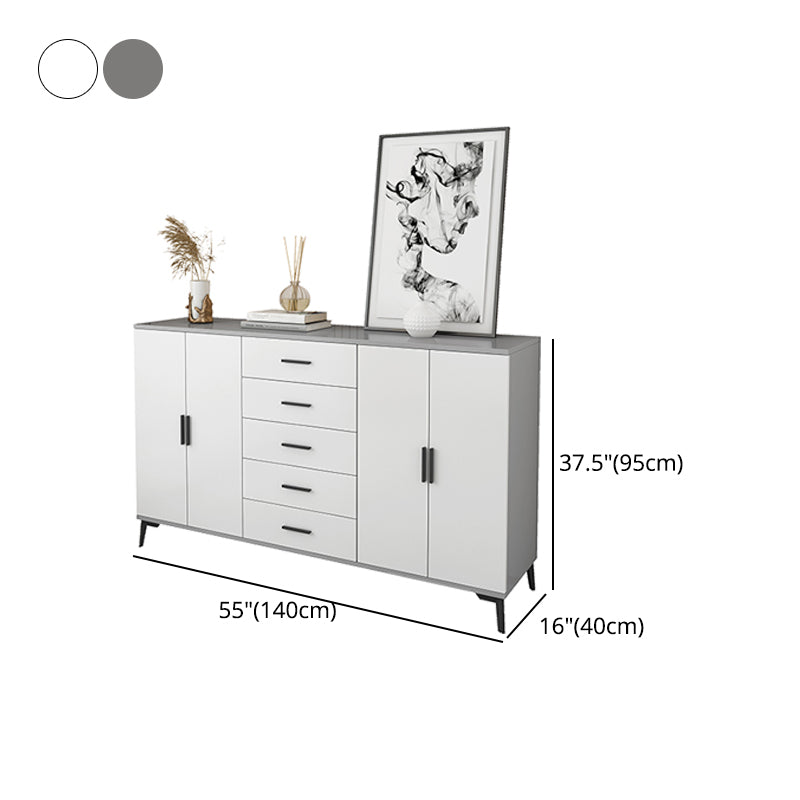 Modern Wooden Accent Cabinet with Black Straight Legs Storage Cabinet