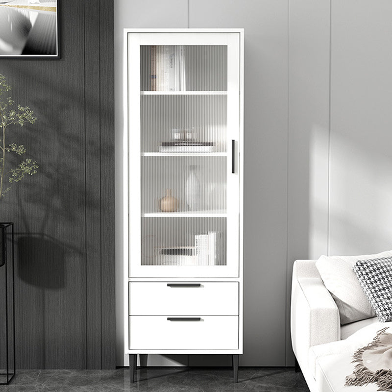 11.8" W Contemporary Bar Pulls Accent Chest in White/ Blue/ Green with Steel Legs