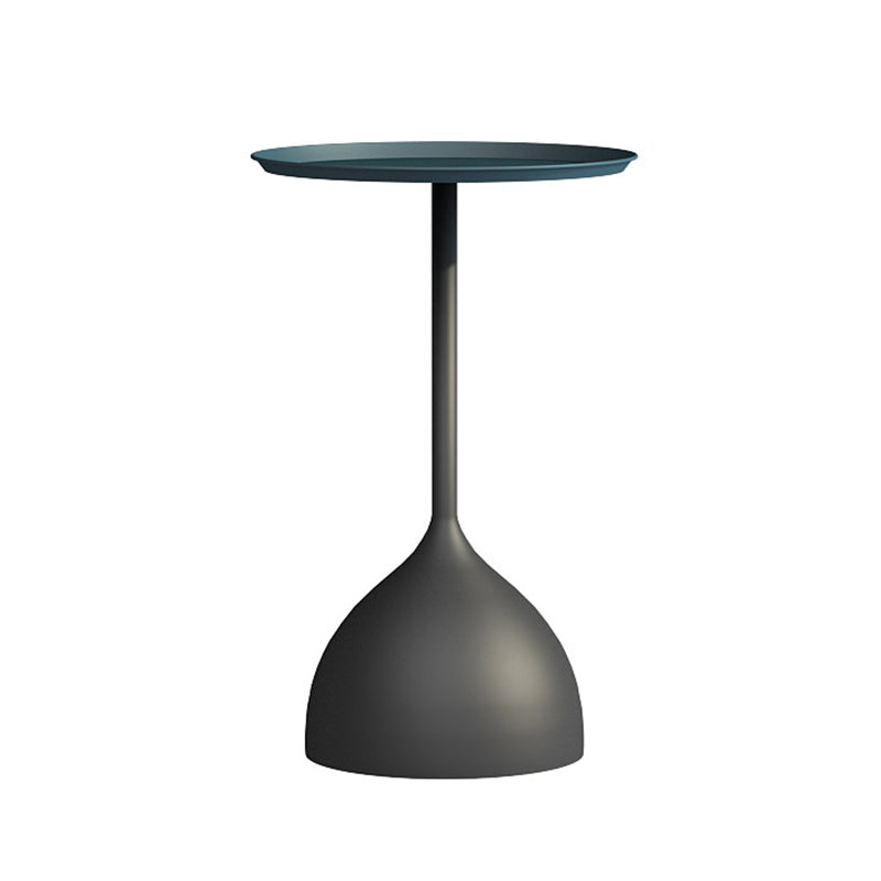 Modern Metallic Pedestal End Table 23.6" Tall Round Side Table