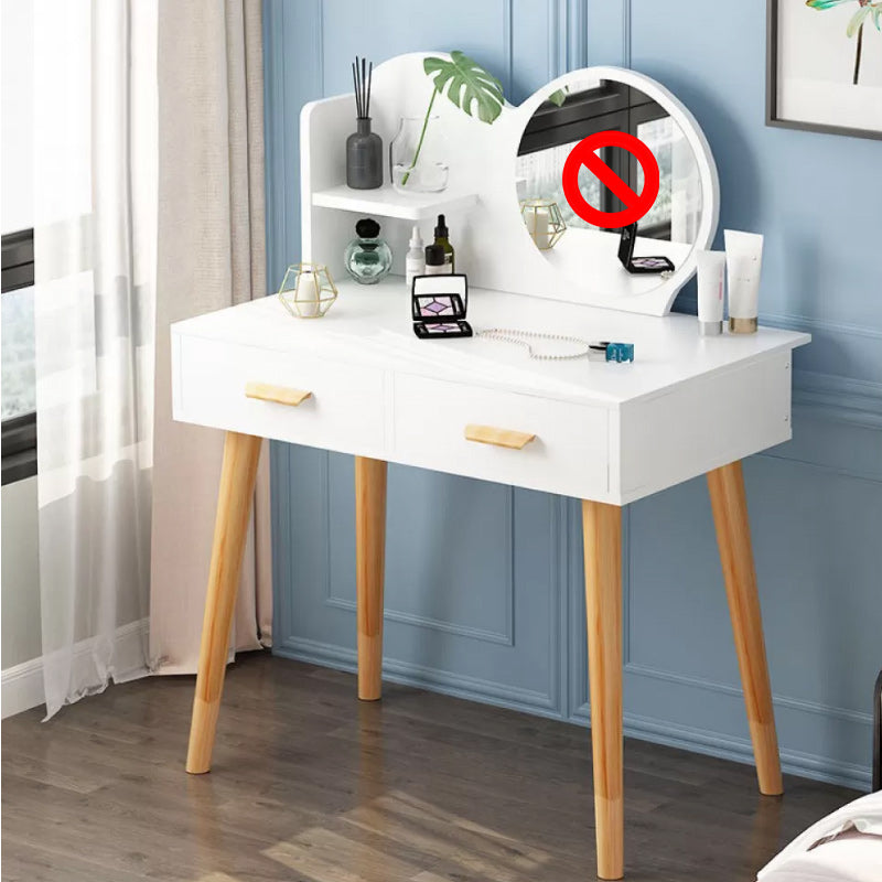 Contemporary Makeup Table With Drawers White/Blue 15.74" W x 28.93" H