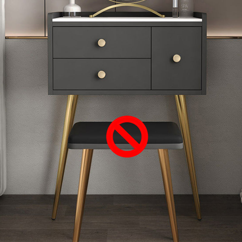 Contemporary Dresser Wooden Makeup Counter With 3 Storage Drawers for Bedroom