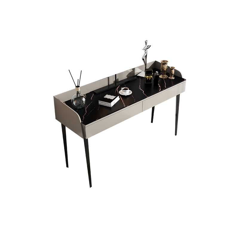 Makeup Counter With 2 Storage Drawers Contemporary Marble Dresser for Bedroom