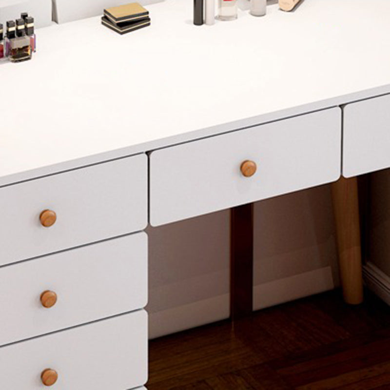 Artificial Wood Countertop White/grey 4 Legs Dresser with 6 Drawers