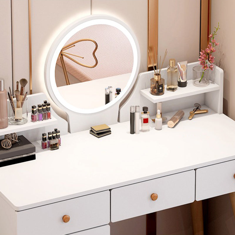 Artificial Wood Countertop White/grey 4 Legs Dresser with 6 Drawers