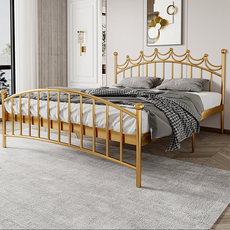 Glam Metallic  Standard Bed with Arched Open-Frame Headboard