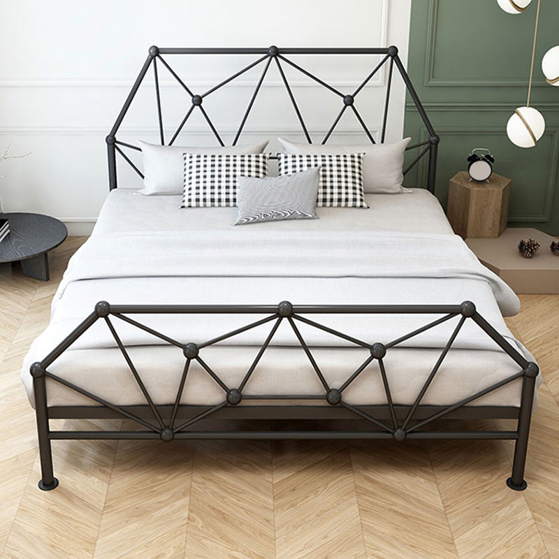 Glam Open-Frame Bed Metal Bed Frame with Headboard, 39.4"/53.1" Standard Bed