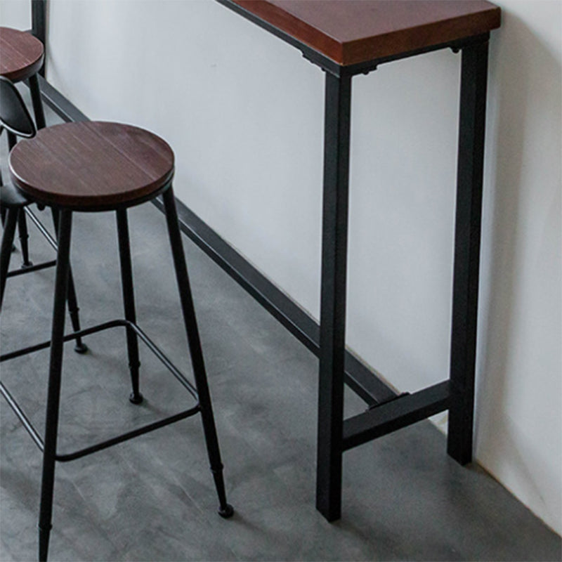 Industrial Style Solid Wood Bar Table Rectangle Bar Height Bar Dining Table