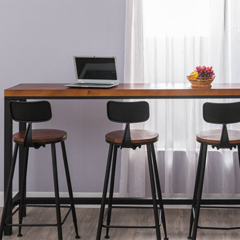 Industrial Style Solid Wood Bar Table Rectangle Bar Height Bar Dining Table