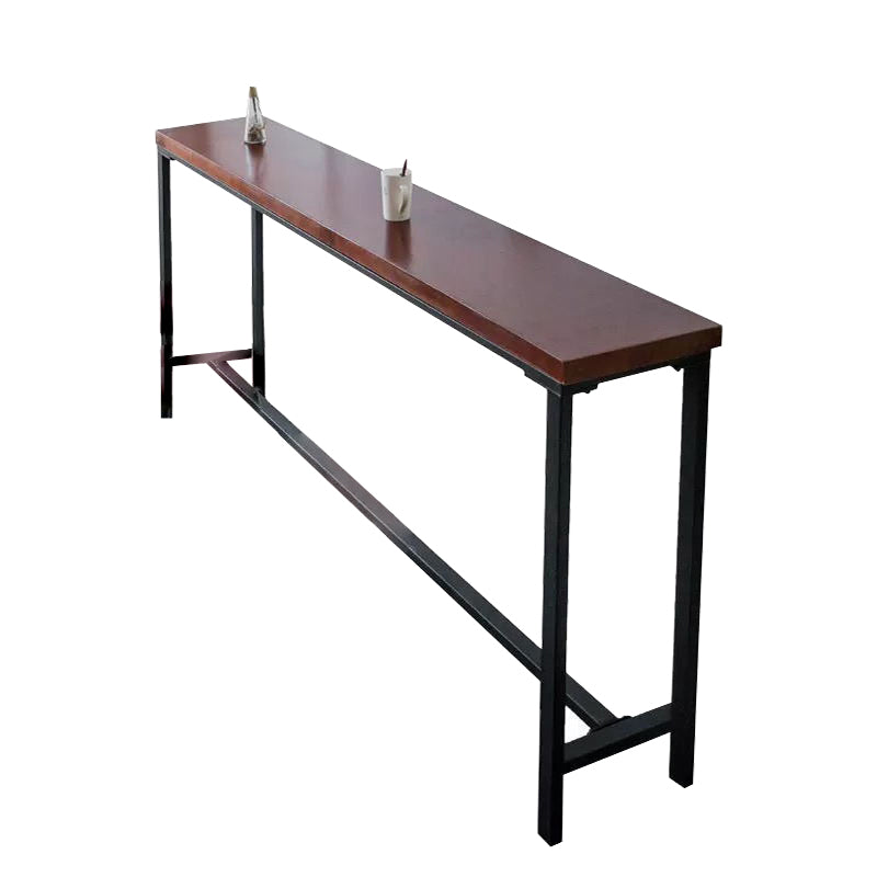 Industrial Style Solid Wood Bar Table Rectangle Bar Height Bar Dining Table