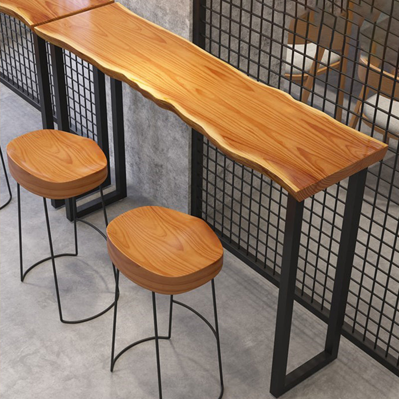 Industrial Style Solid Wood Bar Table Rectangle Bar Dining Table for Indoor