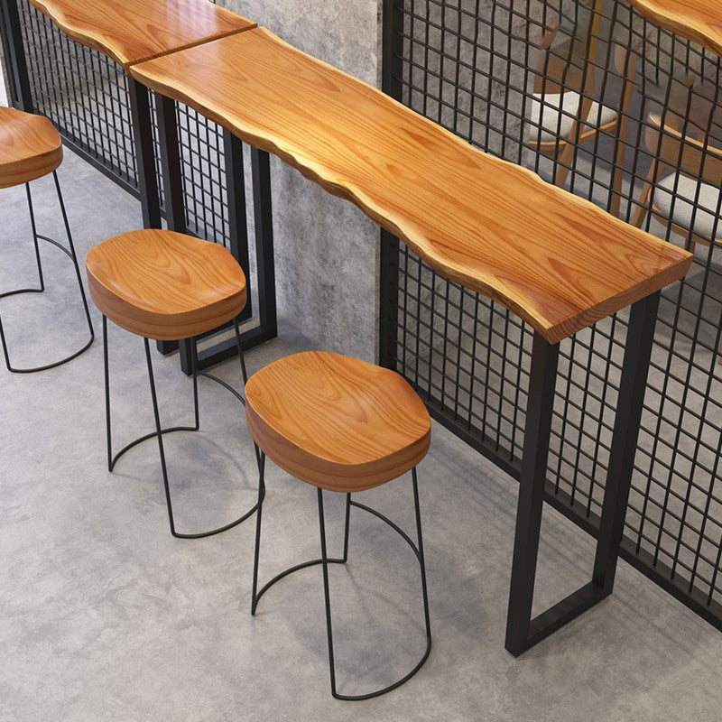 Industrial Style Solid Wood Bar Table Rectangle Bar Dining Table for Indoor