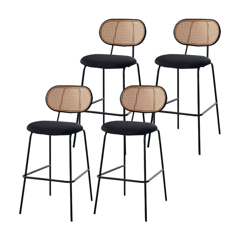 Scandinavian Low Back Armless Stool Velvet Upholstered Counter Stool