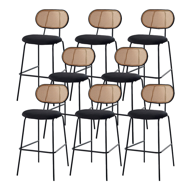 Scandinavian Low Back Armless Stool Velvet Upholstered Counter Stool