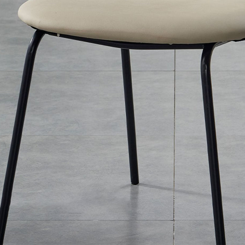 Scandinavian Low Back Armless Stool Velvet Upholstered Counter Stool