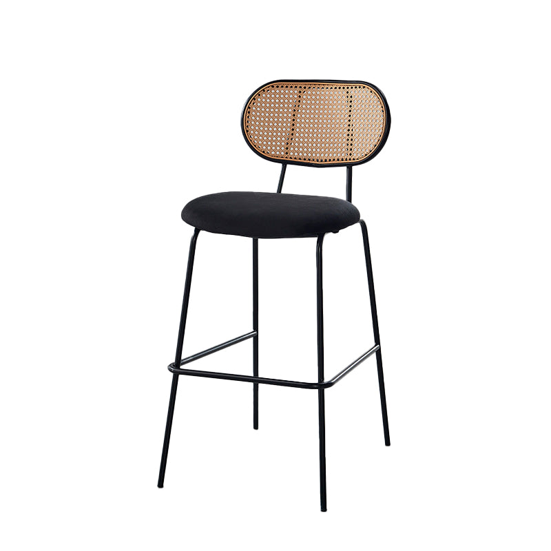 Scandinavian Low Back Armless Stool Velvet Upholstered Counter Stool