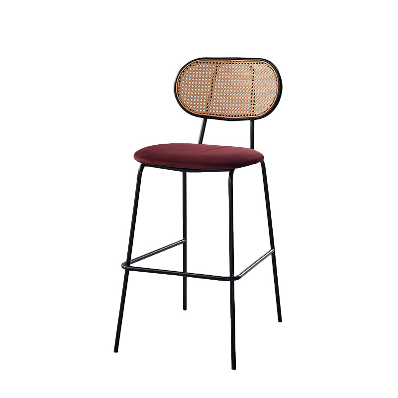 Scandinavian Low Back Armless Stool Velvet Upholstered Counter Stool