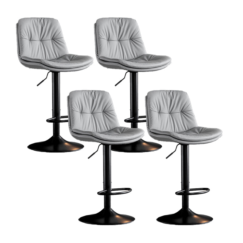 Scandinavian Metal Barstool Faux Leather Counter Stool With Chrome Base in Matte Finish