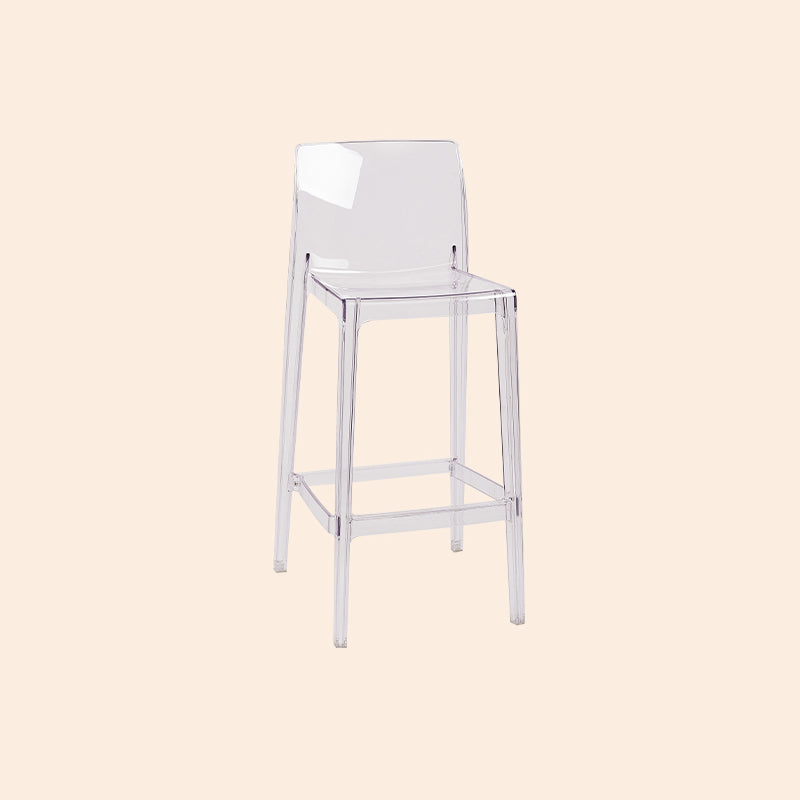 Scandinavian Armless Bar Stool Acrylic Low Back Counter Stool