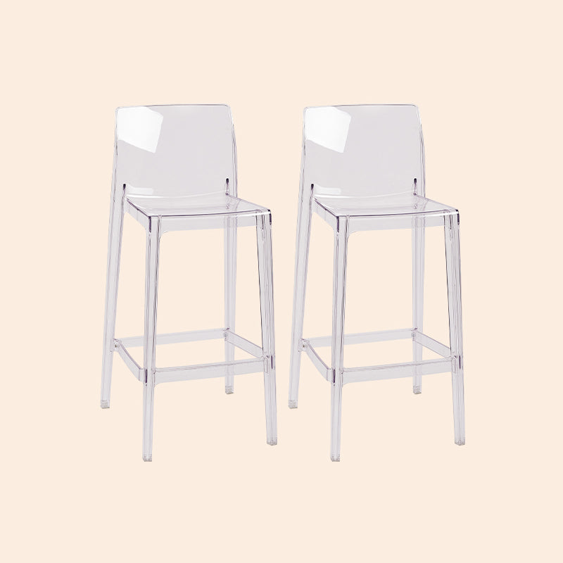 Scandinavian Armless Bar Stool Acrylic Low Back Counter Stool