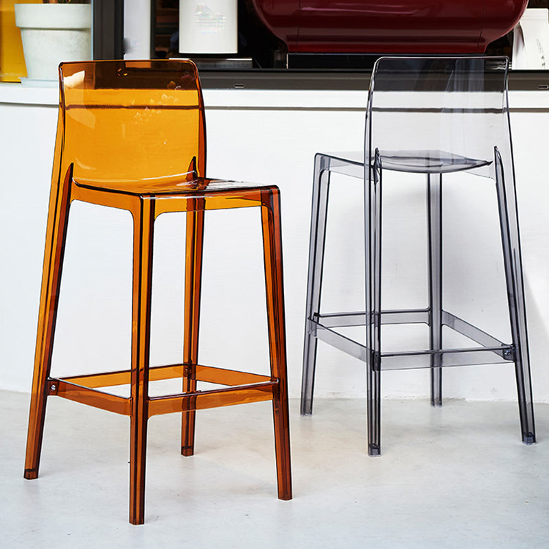 Scandinavian Armless Bar Stool Acrylic Low Back Counter Stool