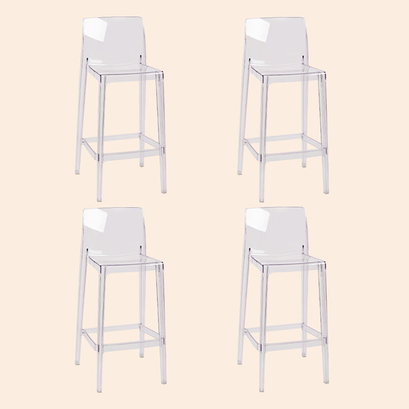 Scandinavian Armless Bar Stool Acrylic Low Back Counter Stool
