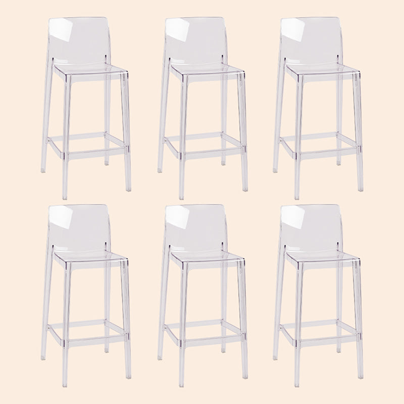 Scandinavian Armless Bar Stool Acrylic Low Back Counter Stool