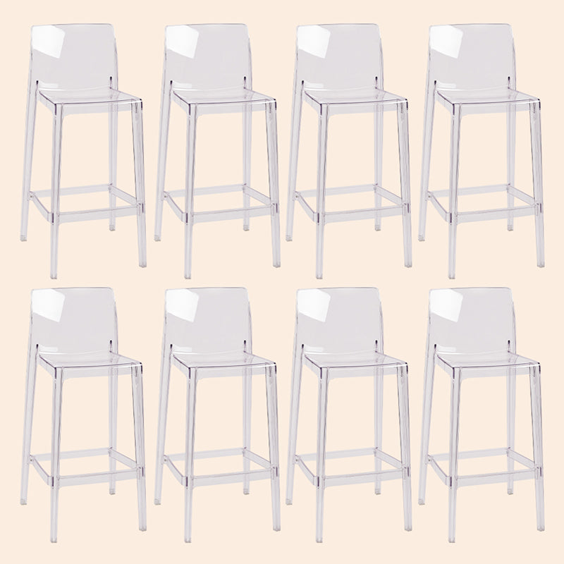 Scandinavian Armless Bar Stool Acrylic Low Back Counter Stool