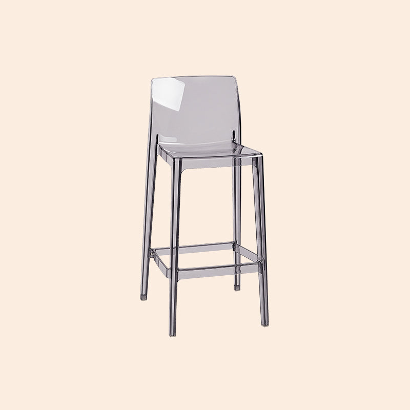 Scandinavian Armless Bar Stool Acrylic Low Back Counter Stool