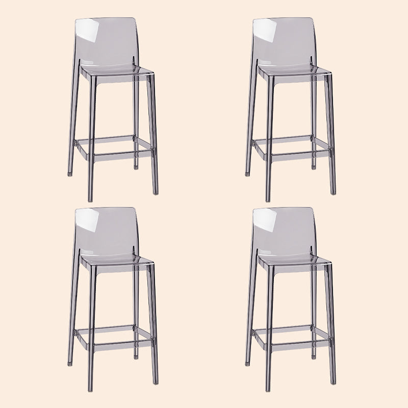Scandinavian Armless Bar Stool Acrylic Low Back Counter Stool