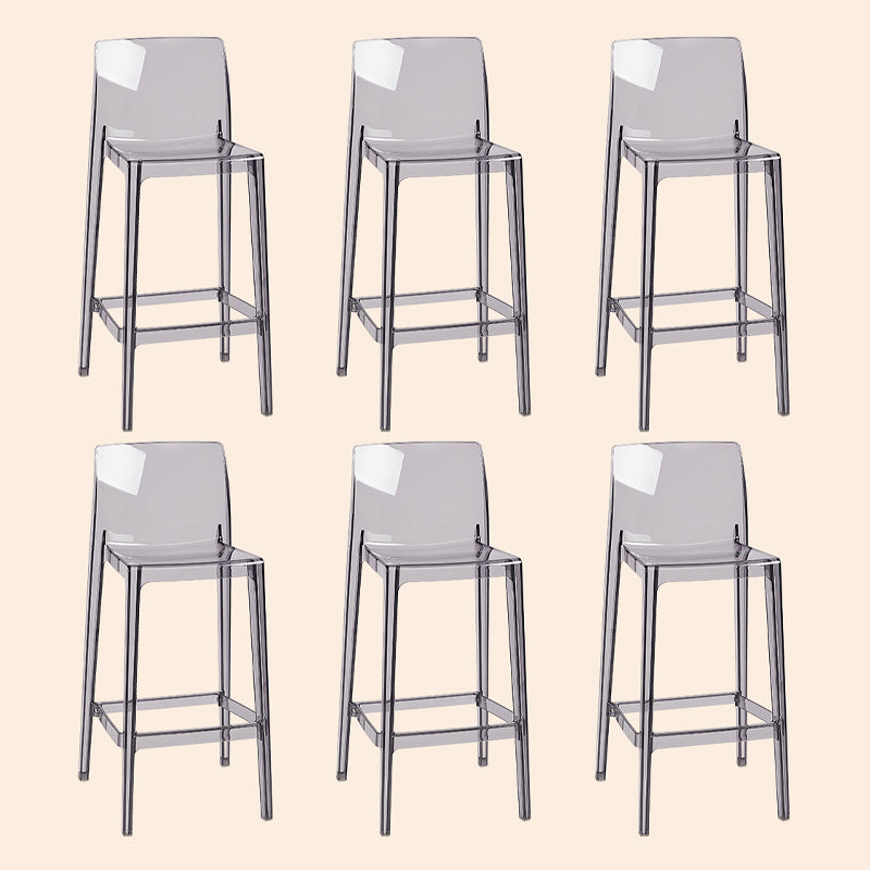 Scandinavian Armless Bar Stool Acrylic Low Back Counter Stool