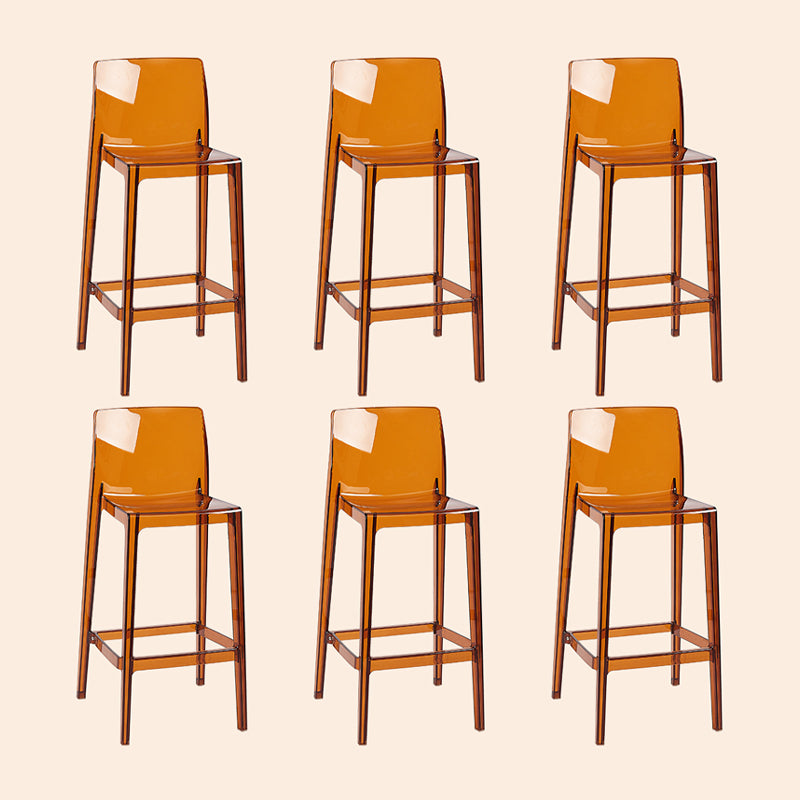 Scandinavian Armless Bar Stool Acrylic Low Back Counter Stool