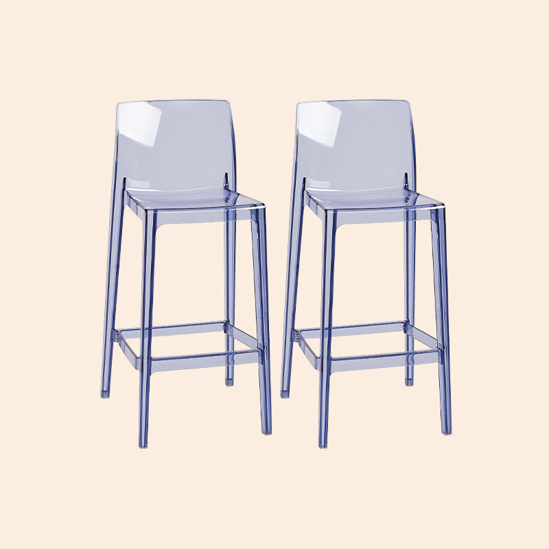 Scandinavian Armless Bar Stool Acrylic Low Back Counter Stool