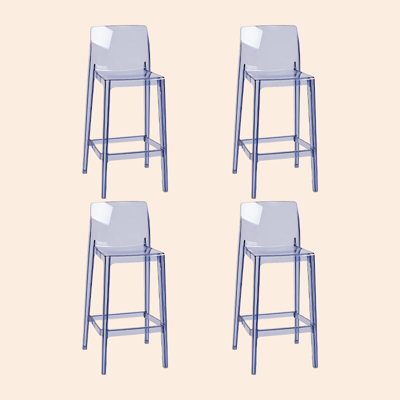 Scandinavian Armless Bar Stool Acrylic Low Back Counter Stool