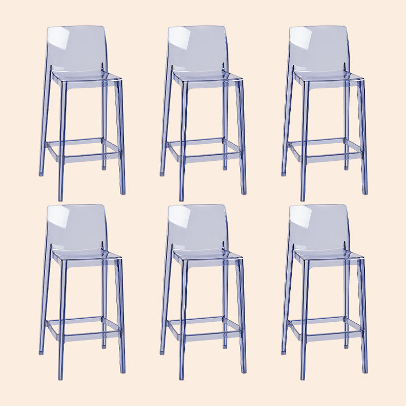 Scandinavian Armless Bar Stool Acrylic Low Back Counter Stool