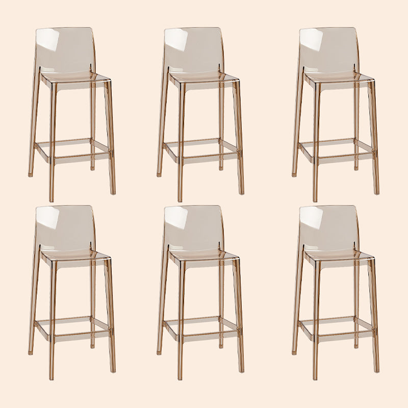 Scandinavian Armless Bar Stool Acrylic Low Back Counter Stool