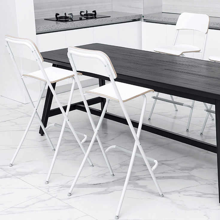 Industrial Folding Wood Stool Backrest Counter Stool for Restaurant