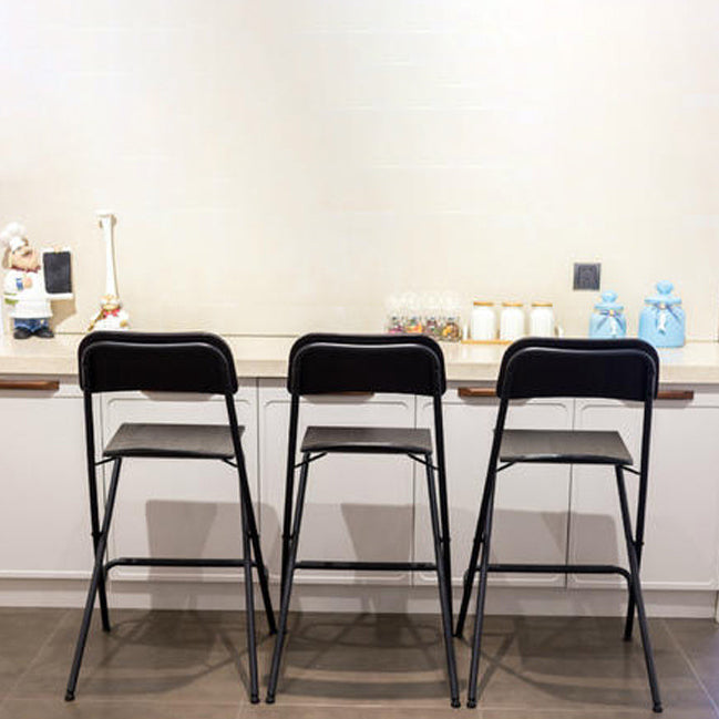 Industrial Folding Wood Stool Backrest Counter Stool for Restaurant