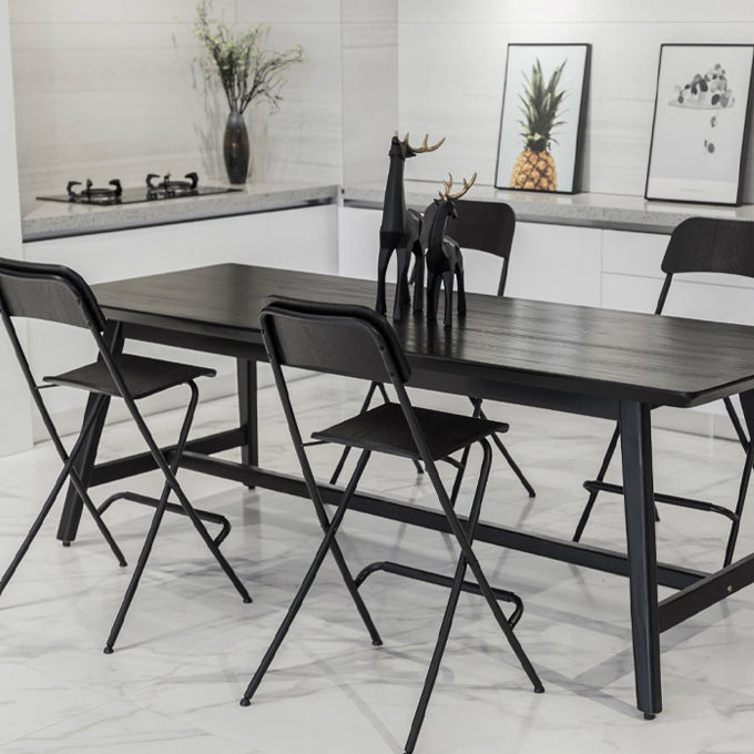 Industrial Folding Wood Stool Backrest Counter Stool for Restaurant