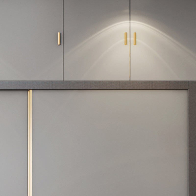 Grey Engineered Wood Wardrobe Cabinet Contemporary Wardrobe Closet