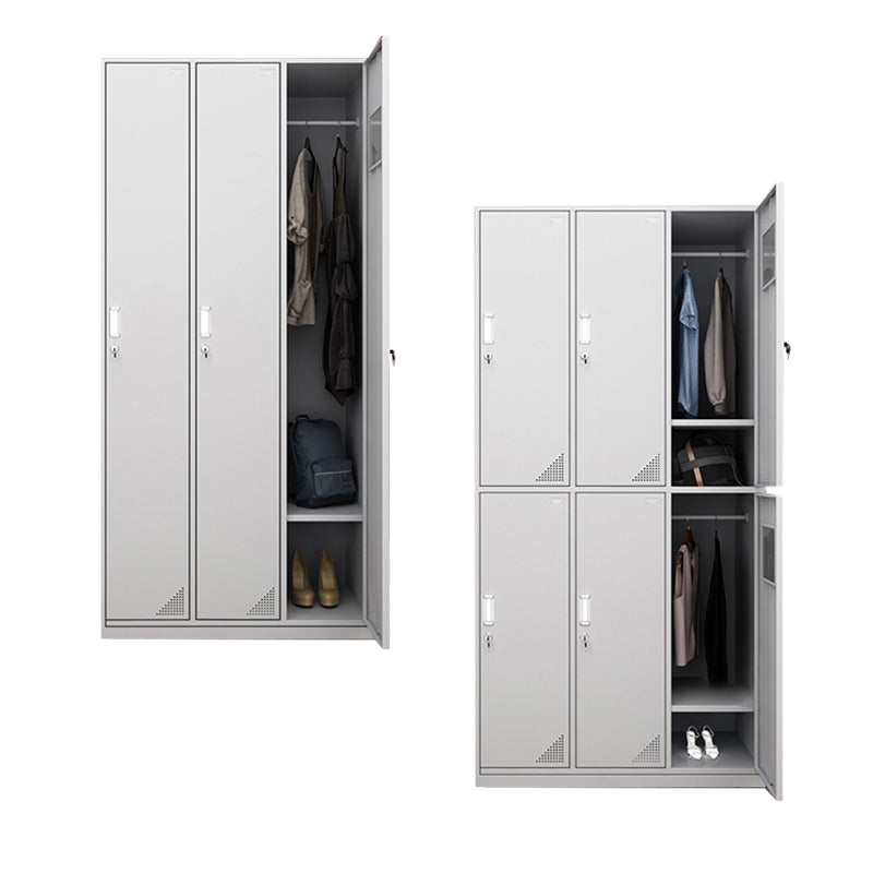 Steel White Storage Cabinet with Hinged Door Modern Cabinet for Bathroom