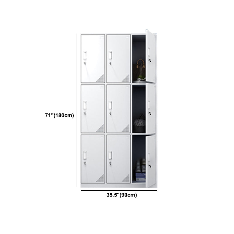 Steel White Storage Cabinet with Hinged Door Modern Cabinet for Bathroom