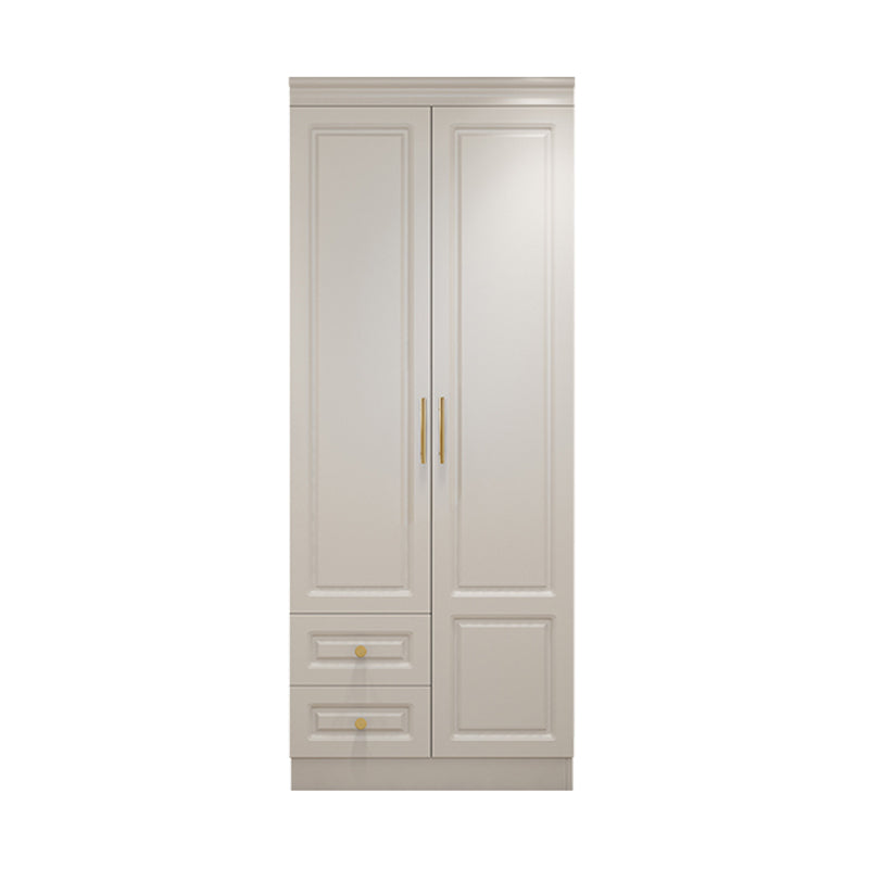 Hinged White Wardrobe Armoire Engineered Wood Wardrobe Closet