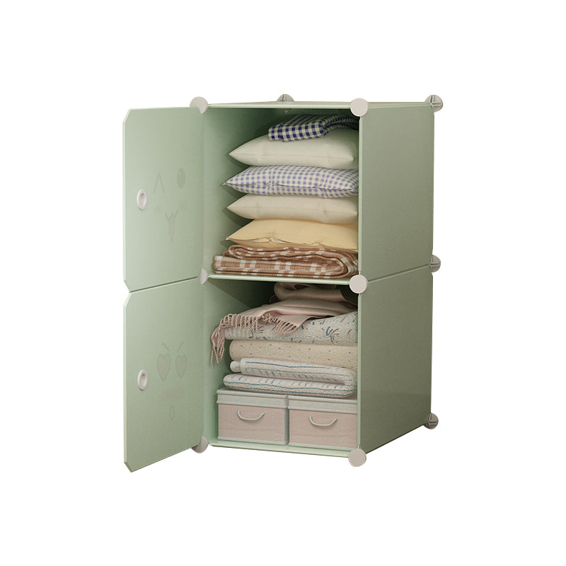 Modern Style Wardrobe Green Colour Plastic Bedroom Wardrobe Closet