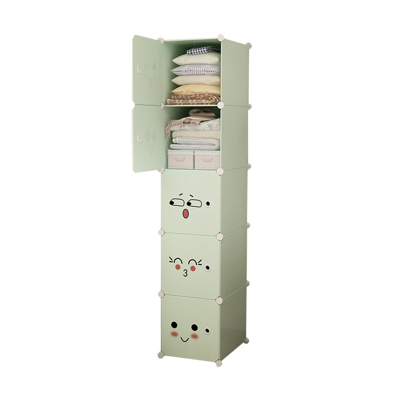 Modern Style Wardrobe Green Colour Plastic Bedroom Wardrobe Closet