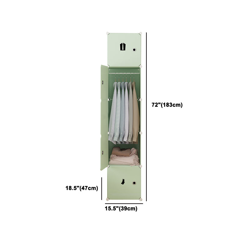 Modern Style Wardrobe Green Colour Plastic Bedroom Wardrobe Closet