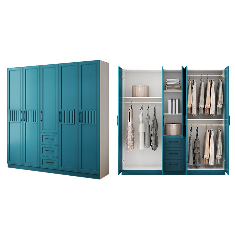 Manufactured Wood Blue Storage Cabinet Coastal Cabinet with Hinged Door