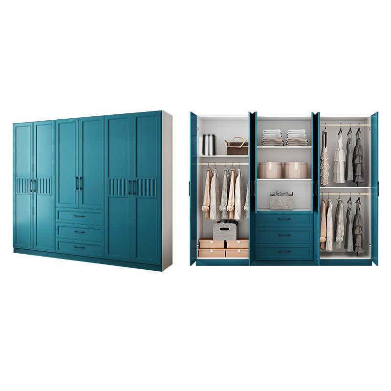 Manufactured Wood Blue Storage Cabinet Coastal Cabinet with Hinged Door