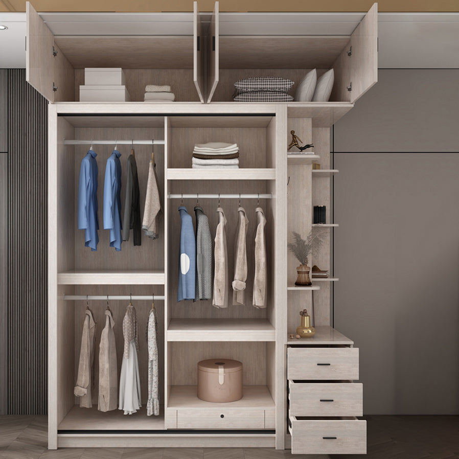 Modern Sliding Wardrobe Closet With Drawer Wooden Wardrobe Armoire